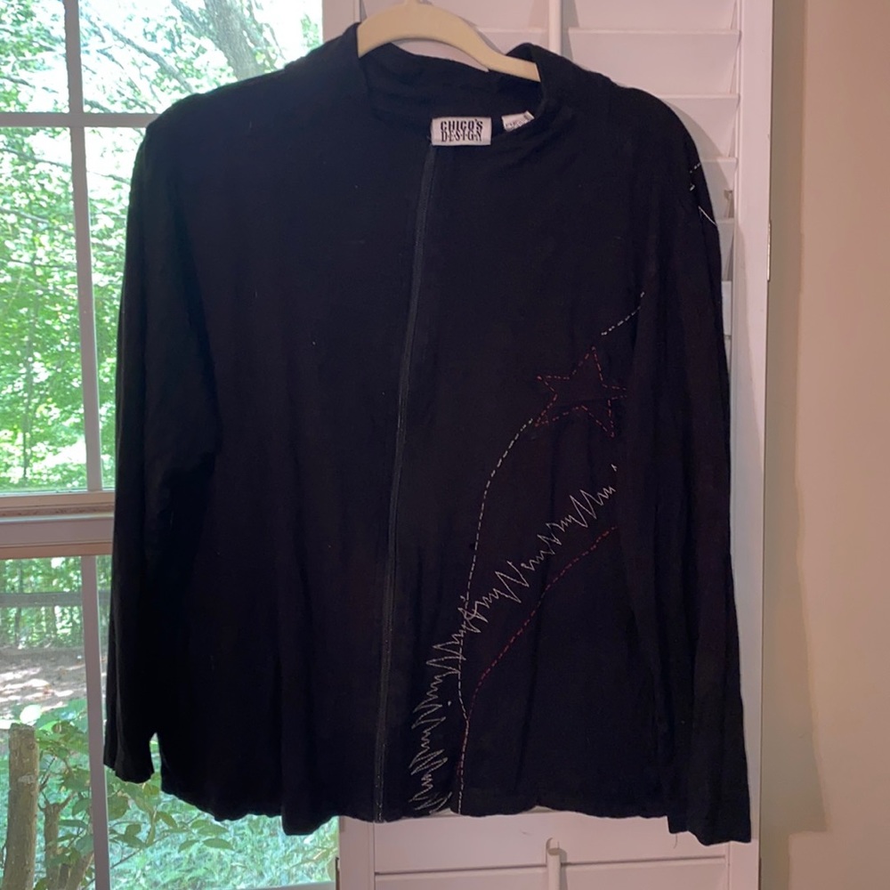 Chico’s Design Black Zip Up Hoodie SIZE 2